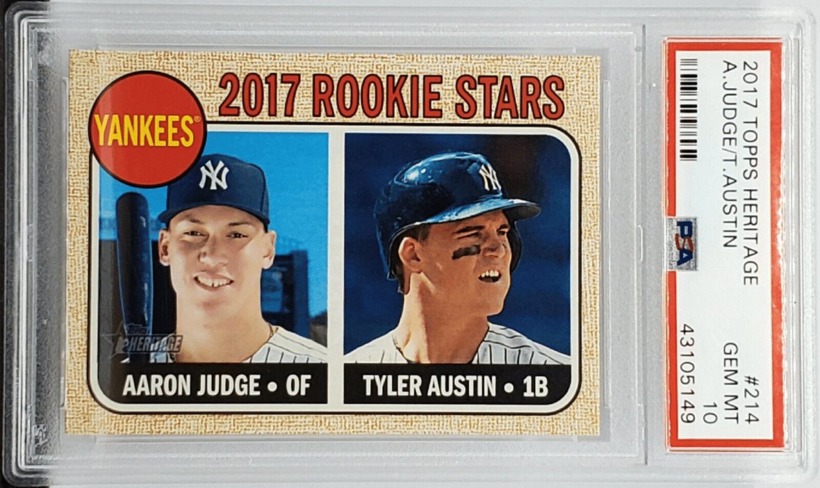 Most valuable Aaron Judge rookie cards: 2017 Topps Heritage Aaron Judge Rookie Card #214