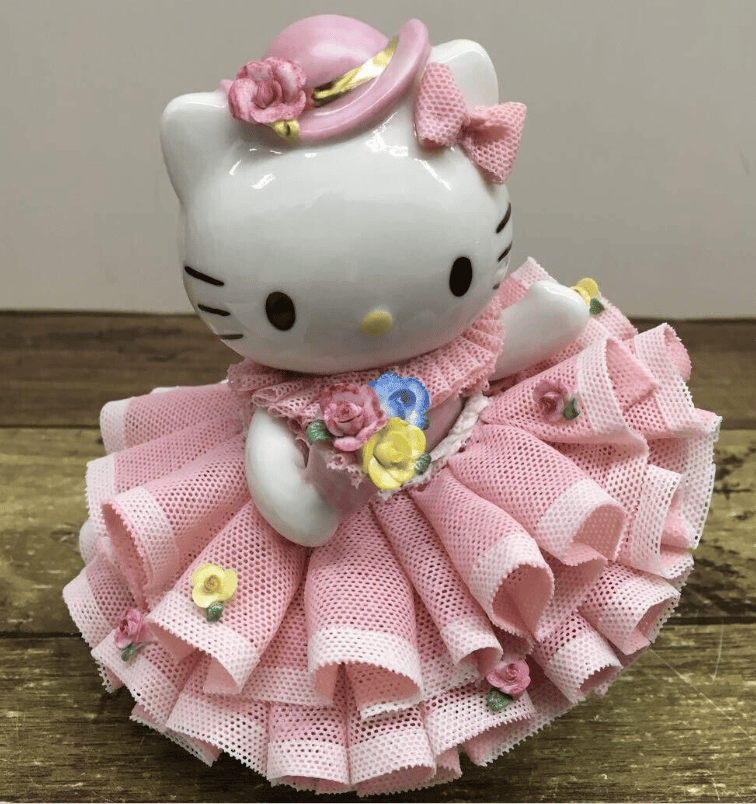 Hello Kitty Irish Dresden Porcelain Lace Doll