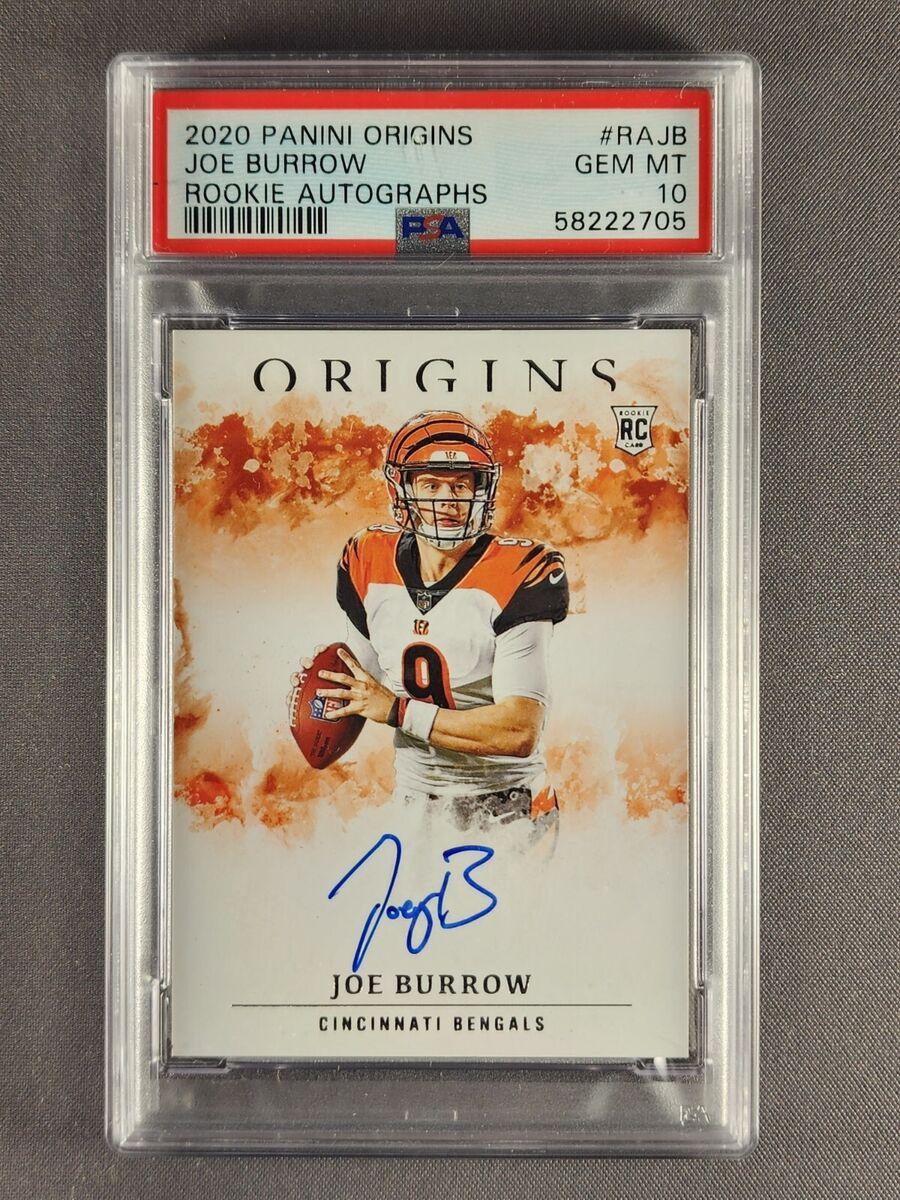 origins rookie autographs; joe burrow rookie card