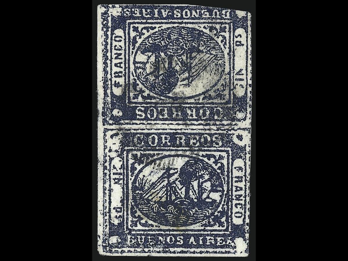 Buenos Aires 1p Tete-Beche 1859 Wiki Commons