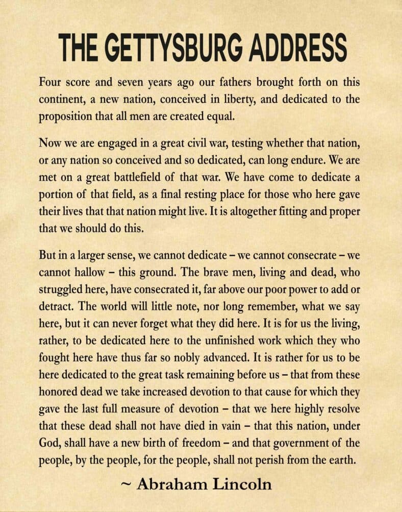 the gettysburg address