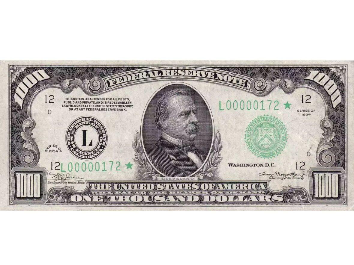 1000 Bill Public Domain