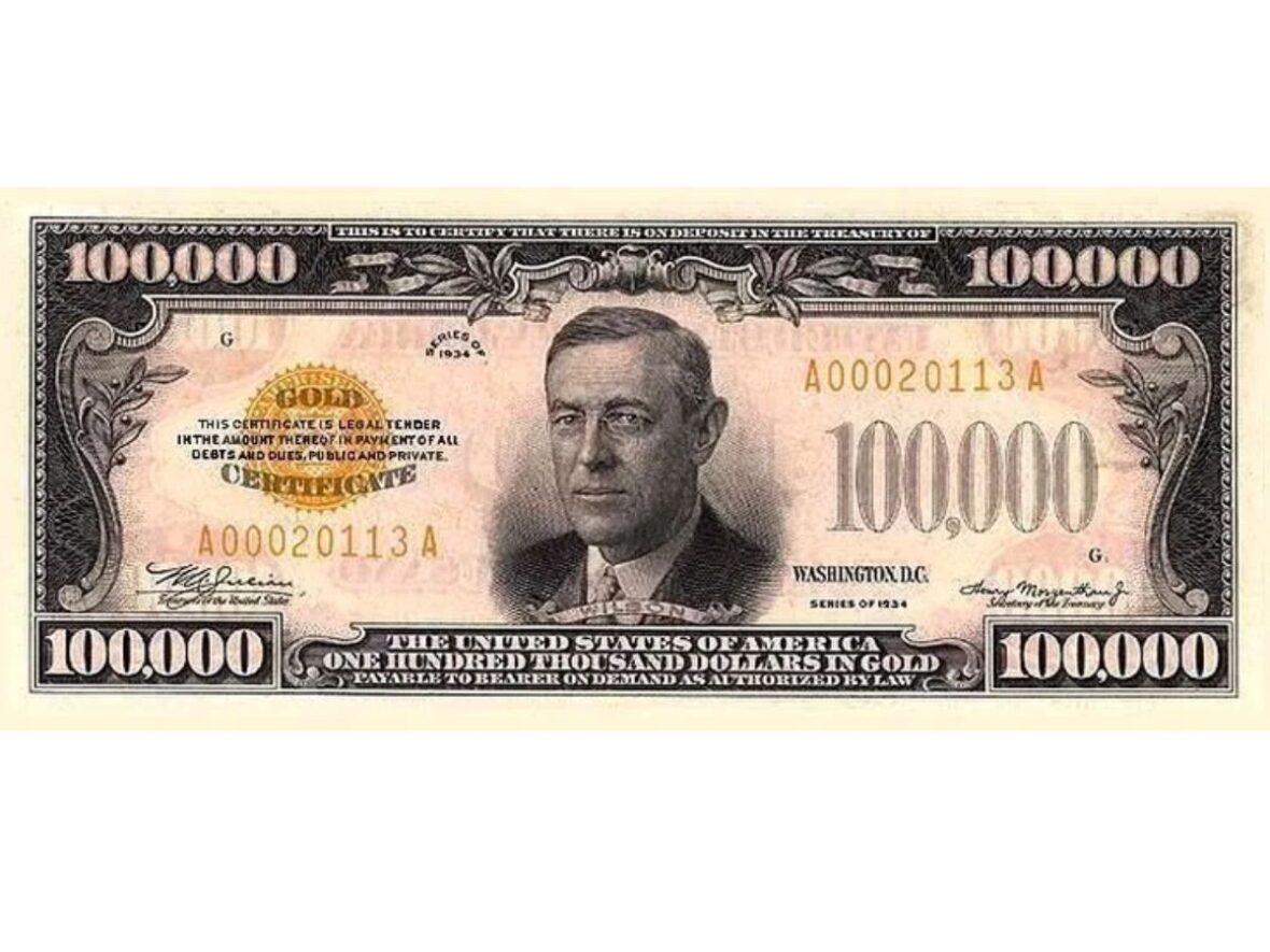 100000 Bill Public Domain