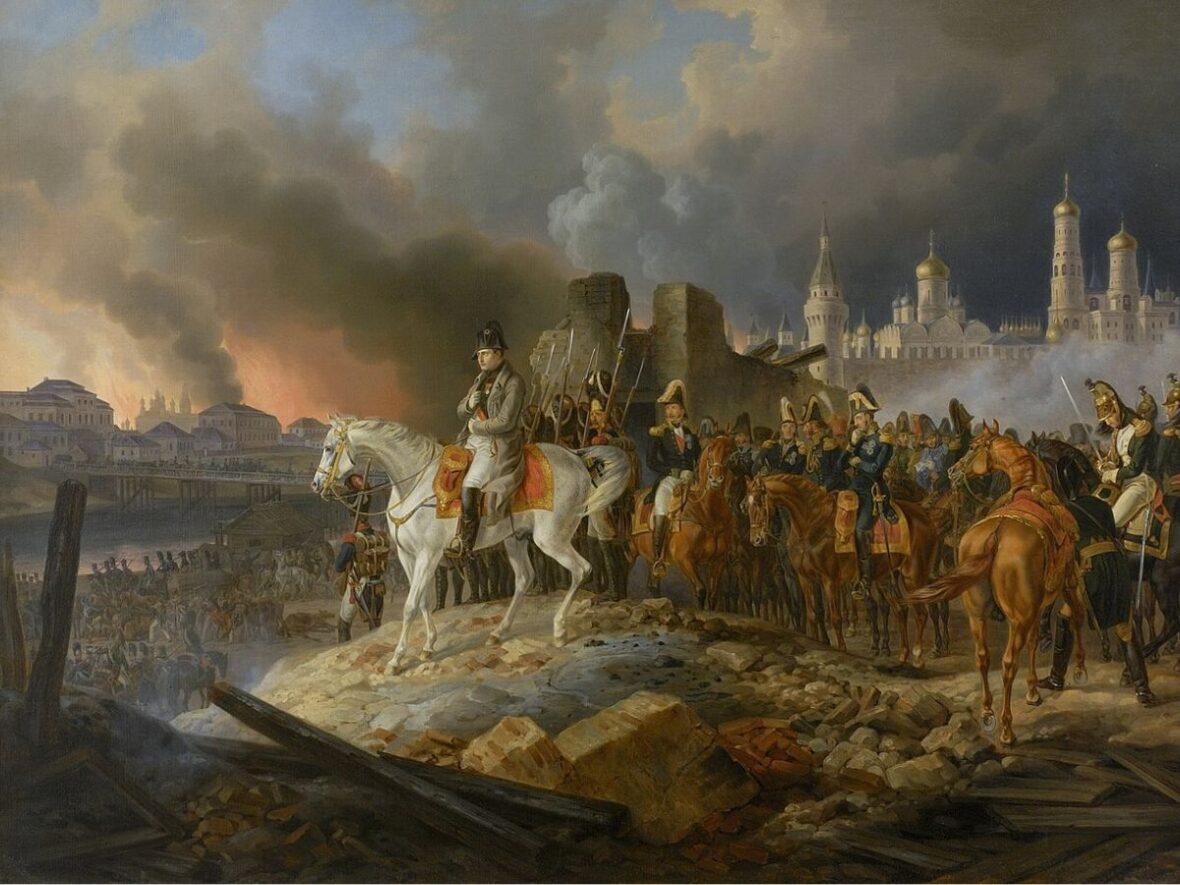 Scorched Earth, Moscow fire of 1812. Painting by Adam Albrecht, Wiki Commons