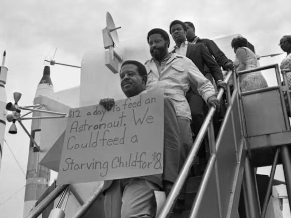 Moon Landing Protest, History