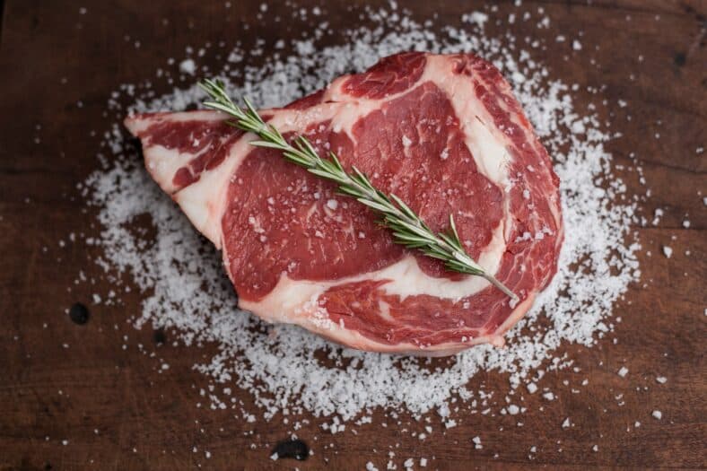 beef with salt on it