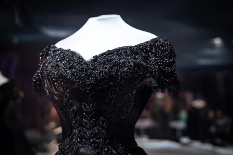 black beaded dress