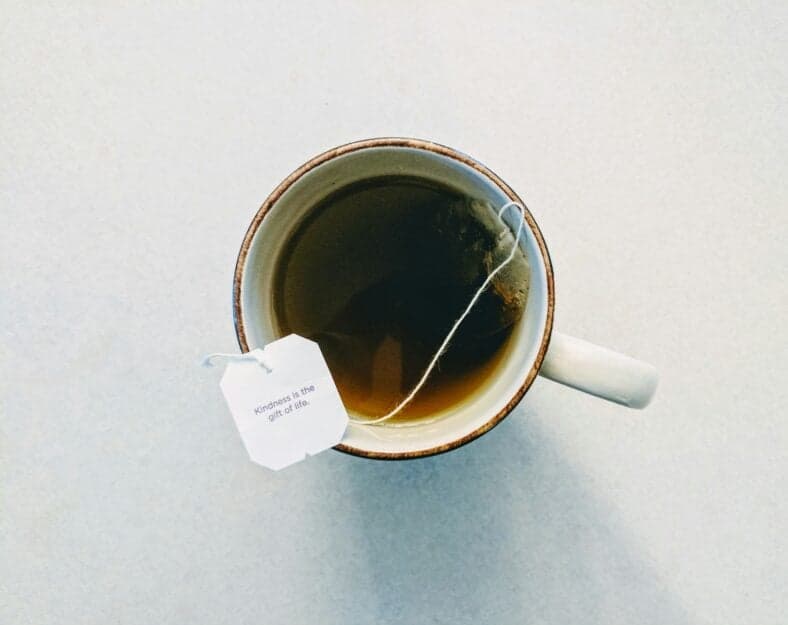 cup of tea with tea bag