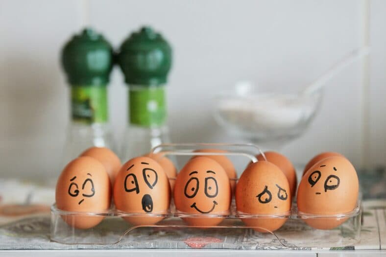 eggs with different faces