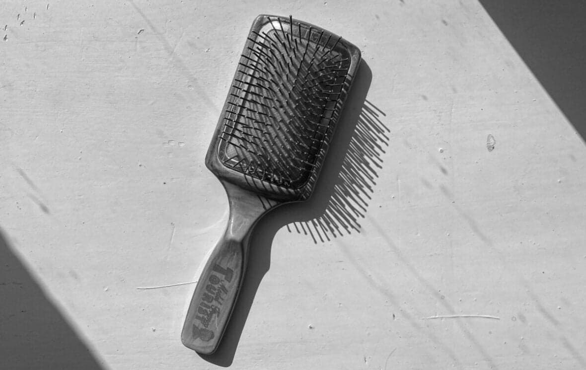gray hairbrush