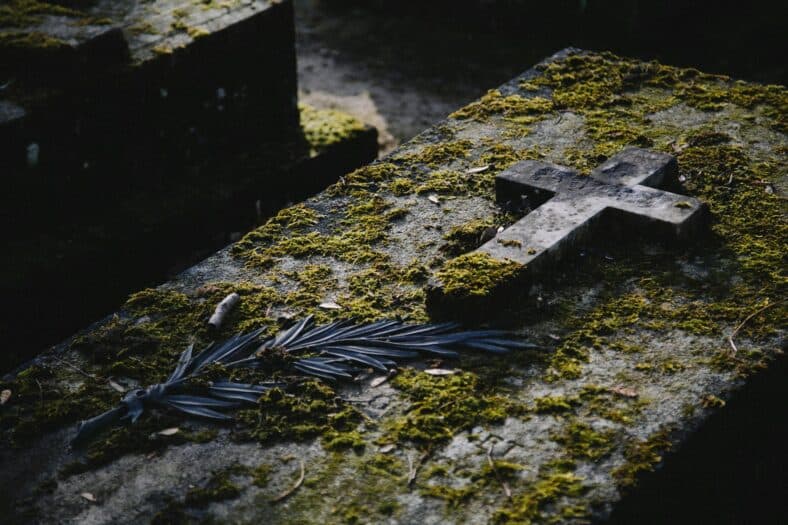 mossy gravestone
