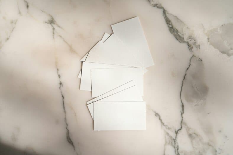 pile of blank cards