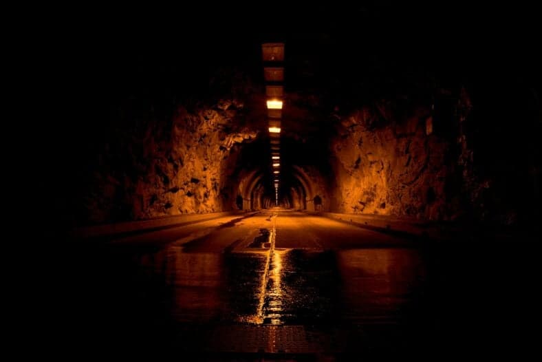 tunnel with lights