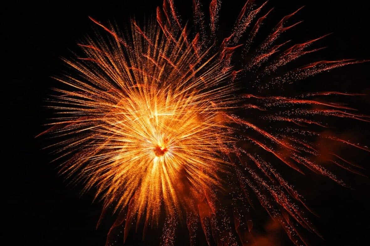 Orange fireworks