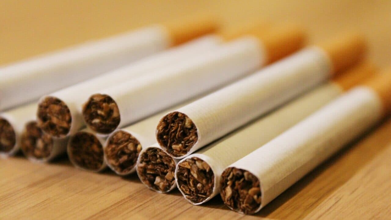 row of cigarettes