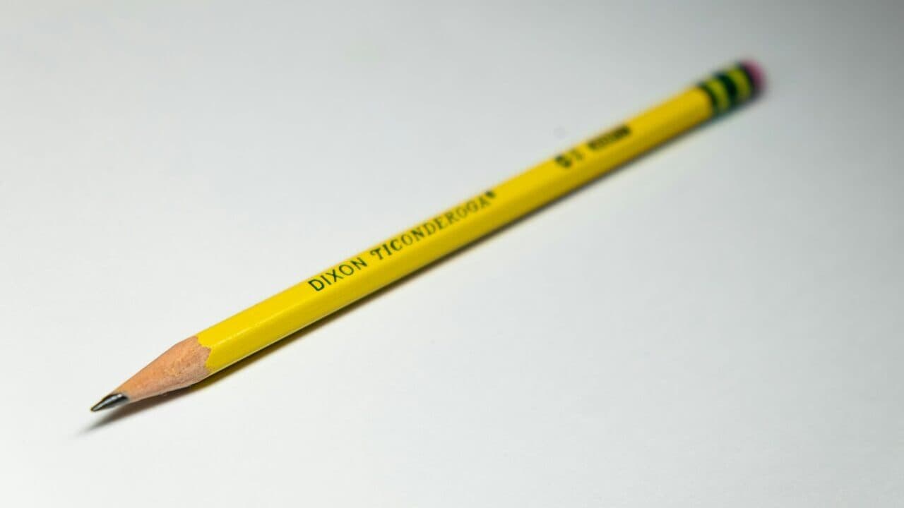 single yellow pencil