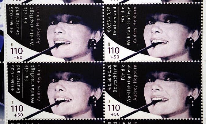Audrey Hepburn German Stamp, The Star