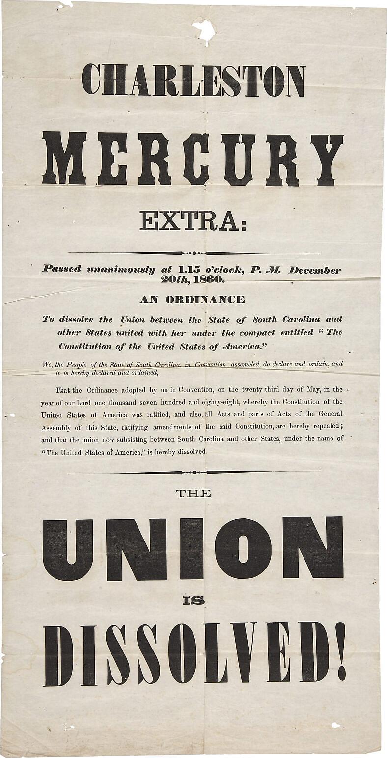 Charleston Mercury - Secession