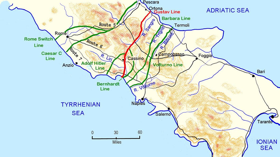 italy defense lines gustav line