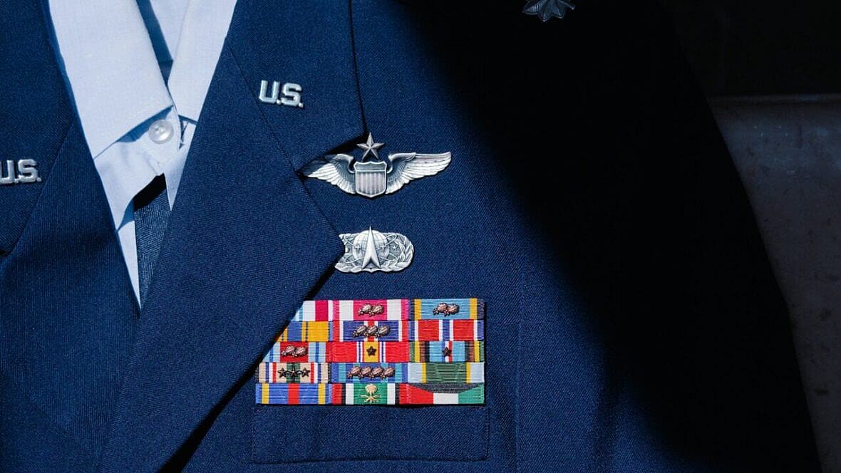 military wings on uniform