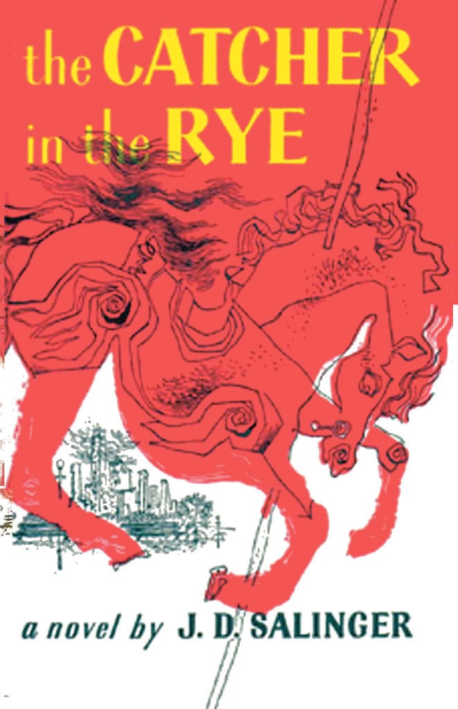 A copy of The Catcher in the Rye by J.D. Salinger, one of the most popular novels of all time. 