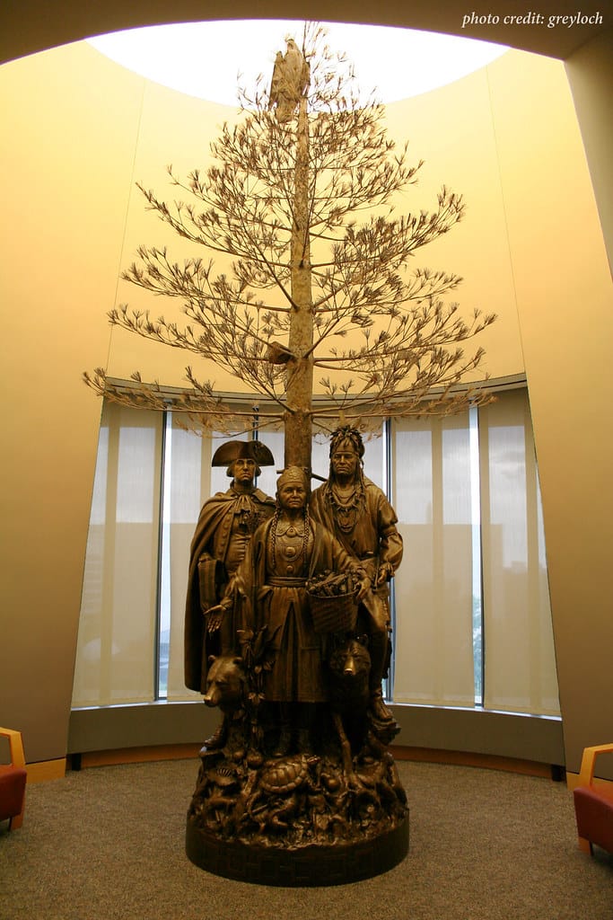 A photo of a statue of Polly Cooper, one of the most overlooked Revolutionary War. 