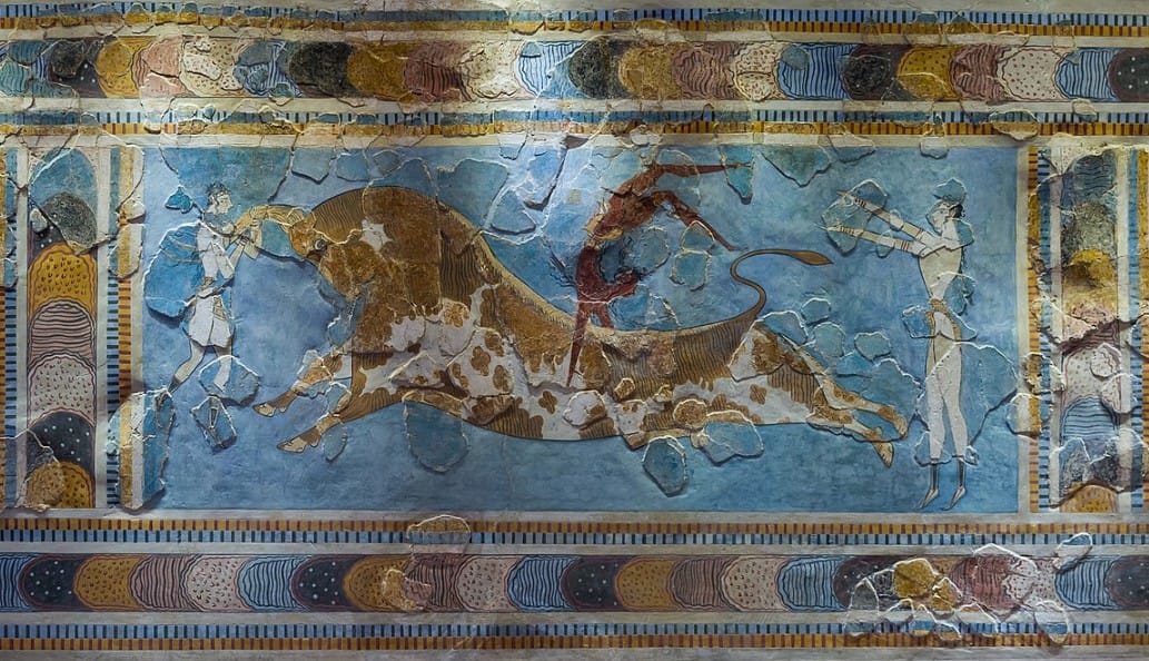 Bull-Leaping Fresco at Knosses, Wiki Commons
