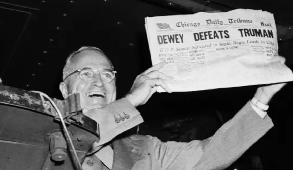 Chicago Tribune Wrong Winner, History