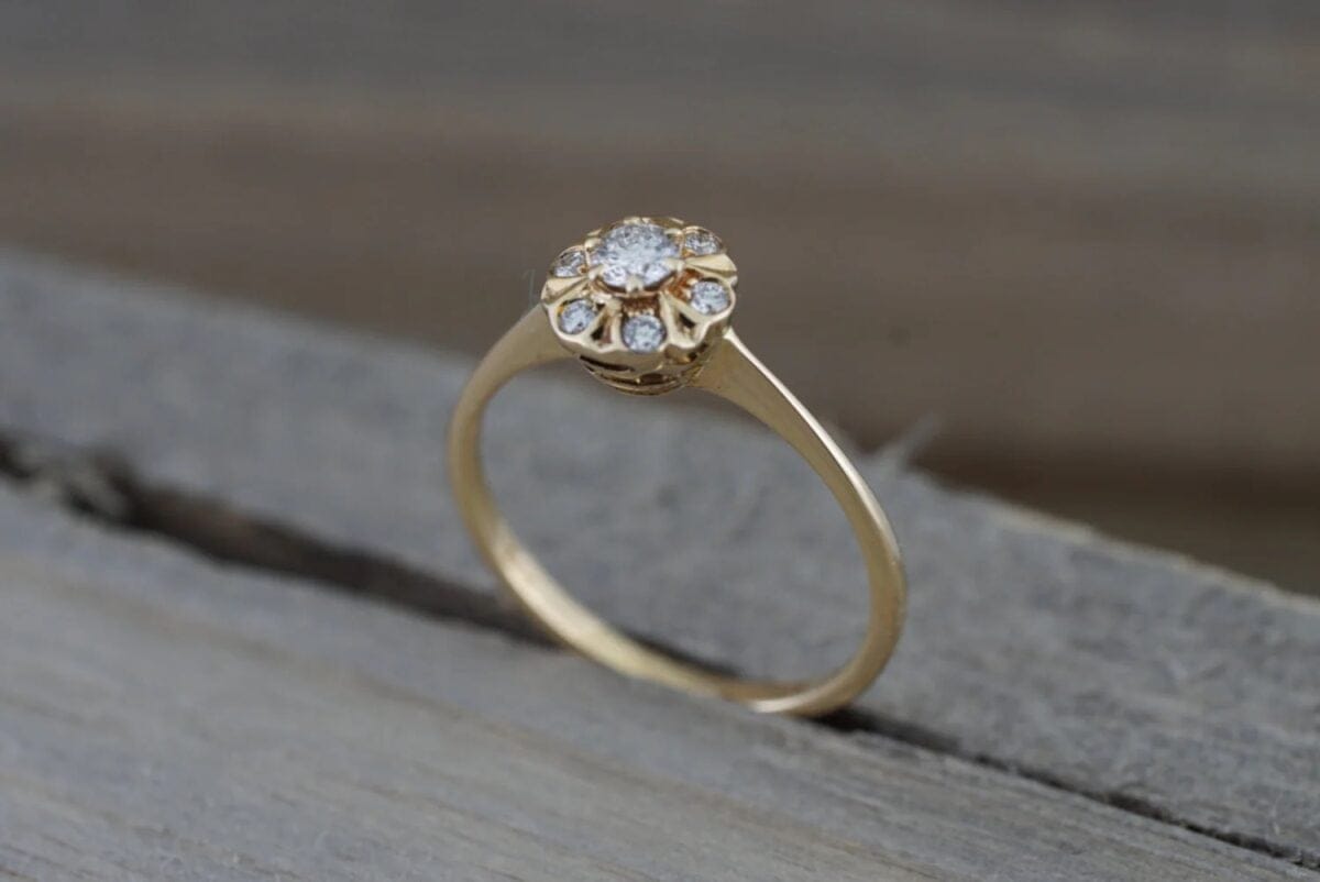 art deco wedding bands / engagement ring