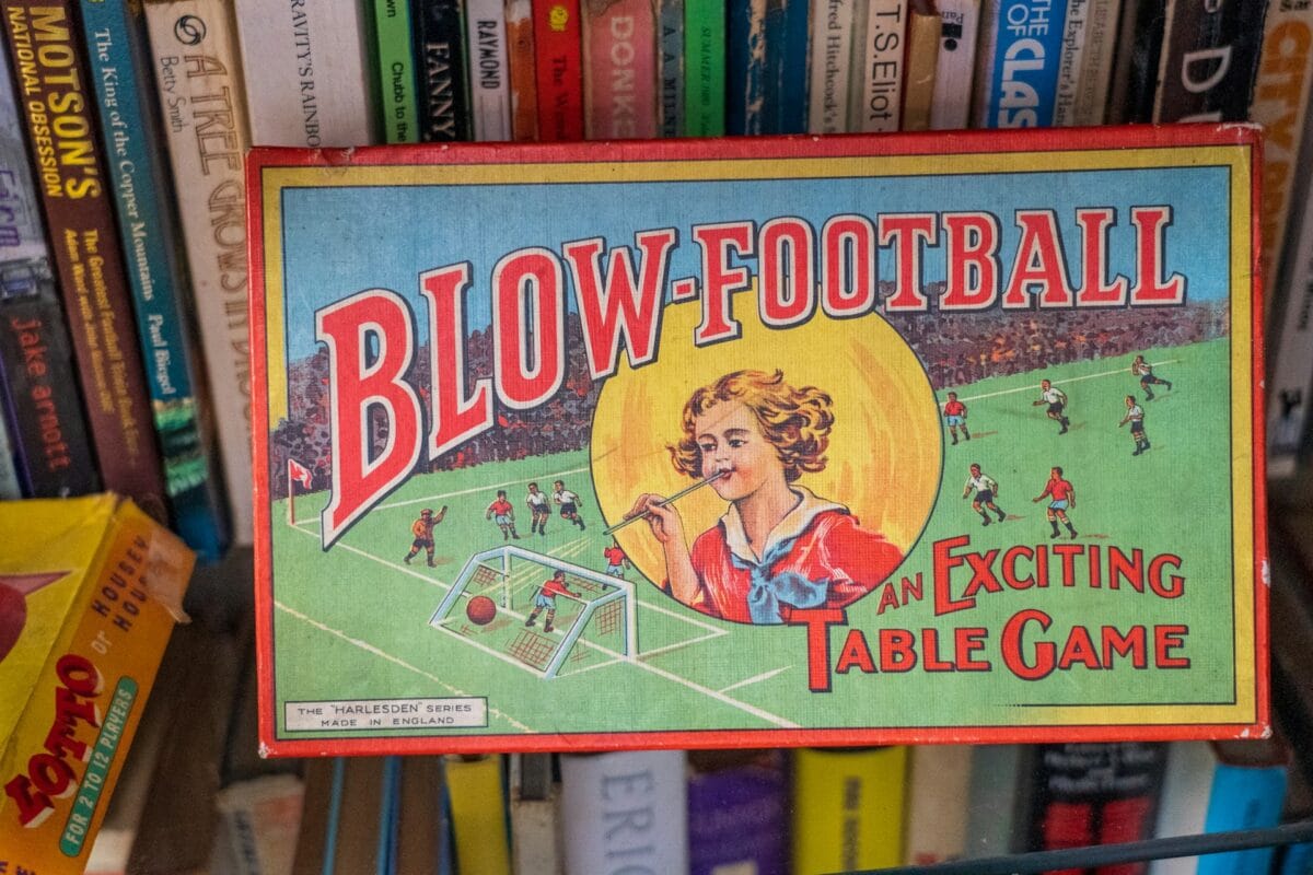 vintage sports game with books / sports memorabilia
