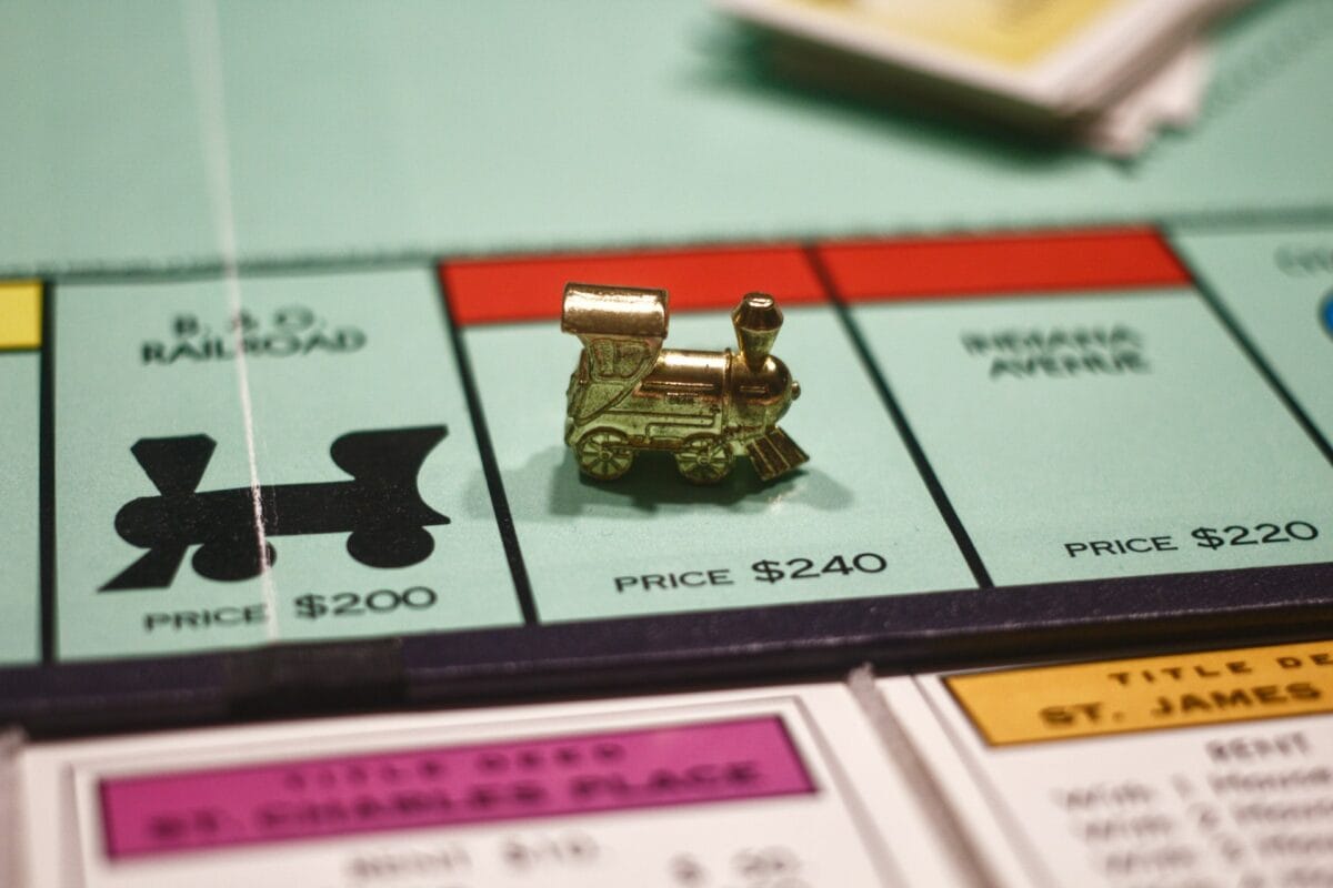 monopoly train piece on board / facts about monopoly