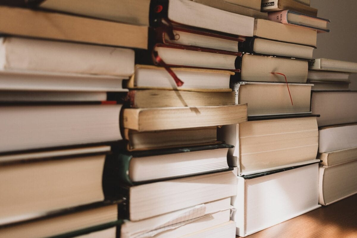 stacks of books / literature that influenced revolutions