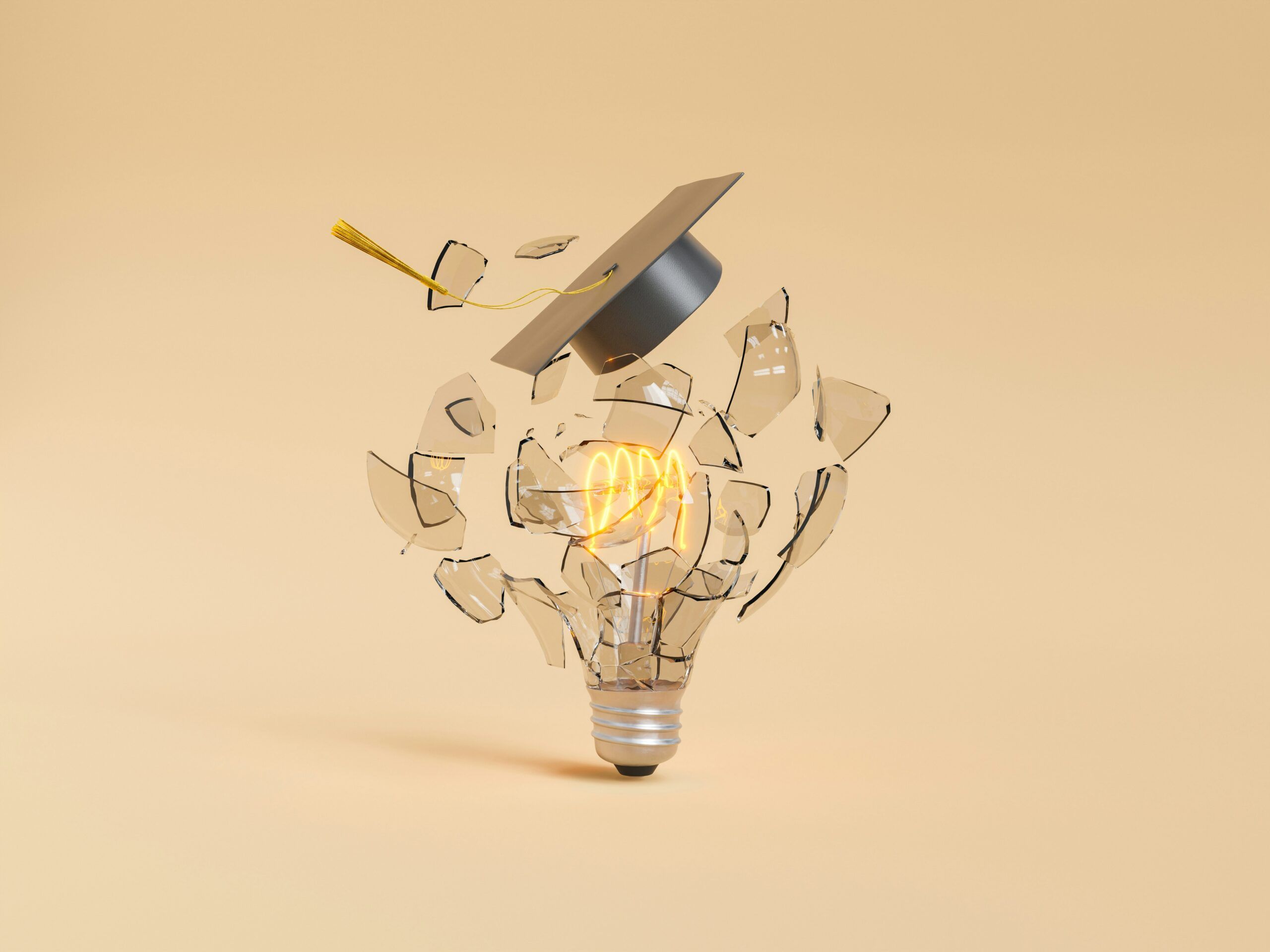 A light bulb shattering.