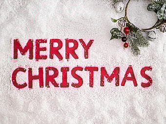 merry christmas sign in the snow / fun facts about Christmas