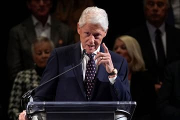 Bill Clinton speaks during the 30th Remembrance Ceremony.