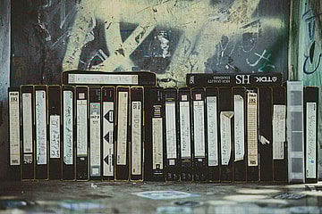 line of vhs tapes / horror vhs tapes