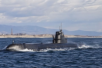 Artist impression: submarine surfacing near mainland