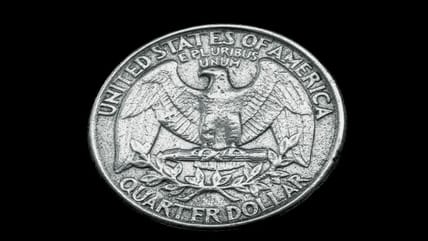 quarter on black background / rarest state quarters