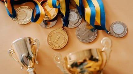 medals and trophies / Greg Louganis