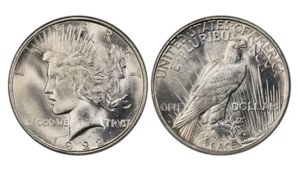 1922 peace silver dollar