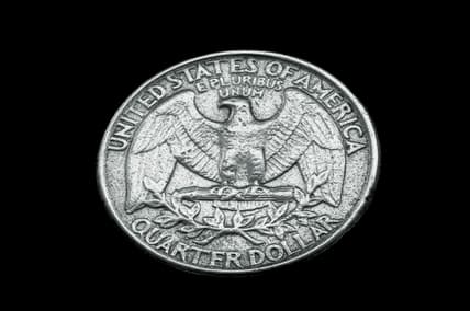 quarter on black background / rarest state quarters