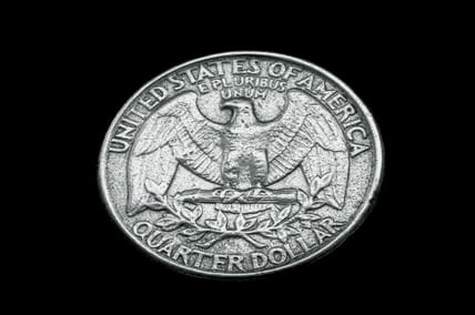 quarter on black background / rarest state quarters