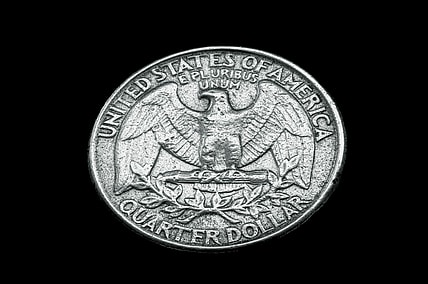 quarter on black background / rarest state quarters