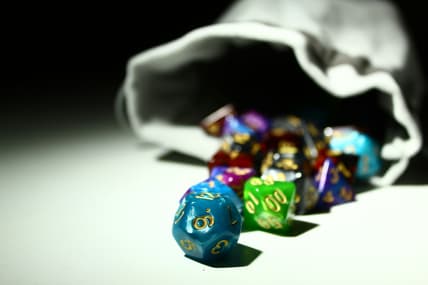 dnd dice / fantasy novels for dnd fans