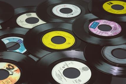 stack of vinyl records / valuable vinyl records