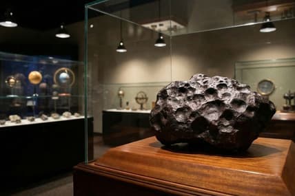Artists impression of a meteorite in a museum.