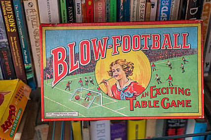 vintage sports game with books / sports memorabilia
