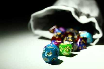 dnd dice / fantasy novels for dnd fans
