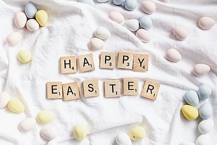 happy easter scrabble tiles / fun facts about easter