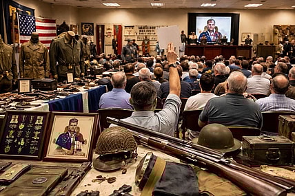 Artists impression of a militaria auction